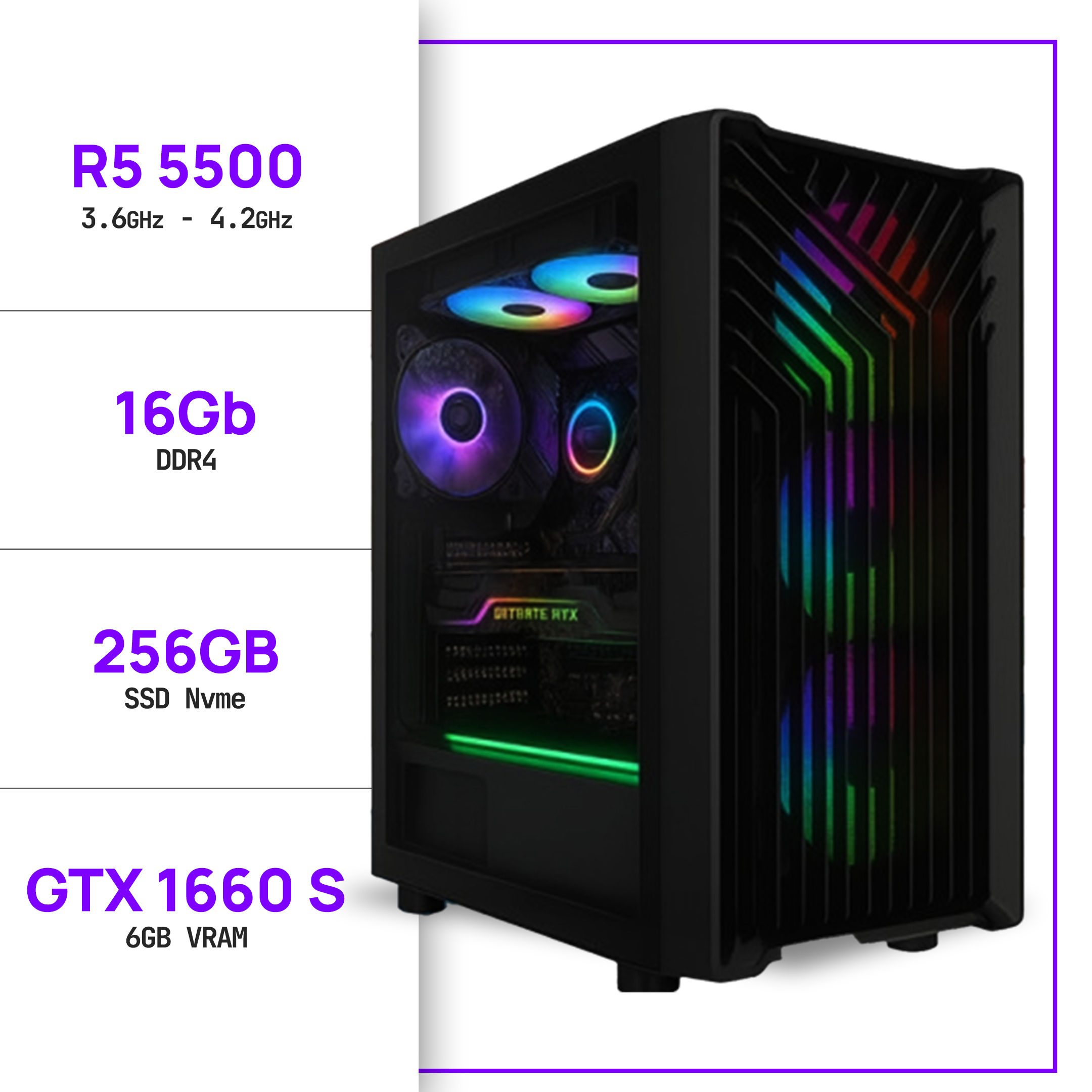 PC GAMER RYZEN 5 5500 - GTX 1660 SUPER