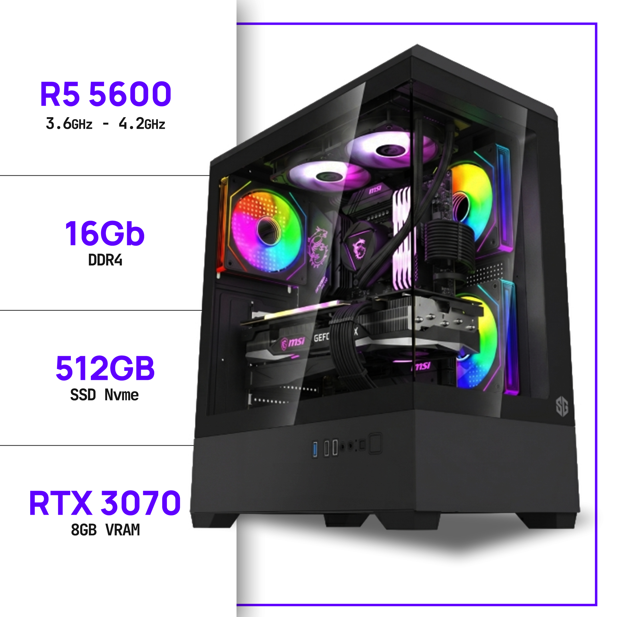 PC GAMER Ryzen 5 5600 - RTX 3070