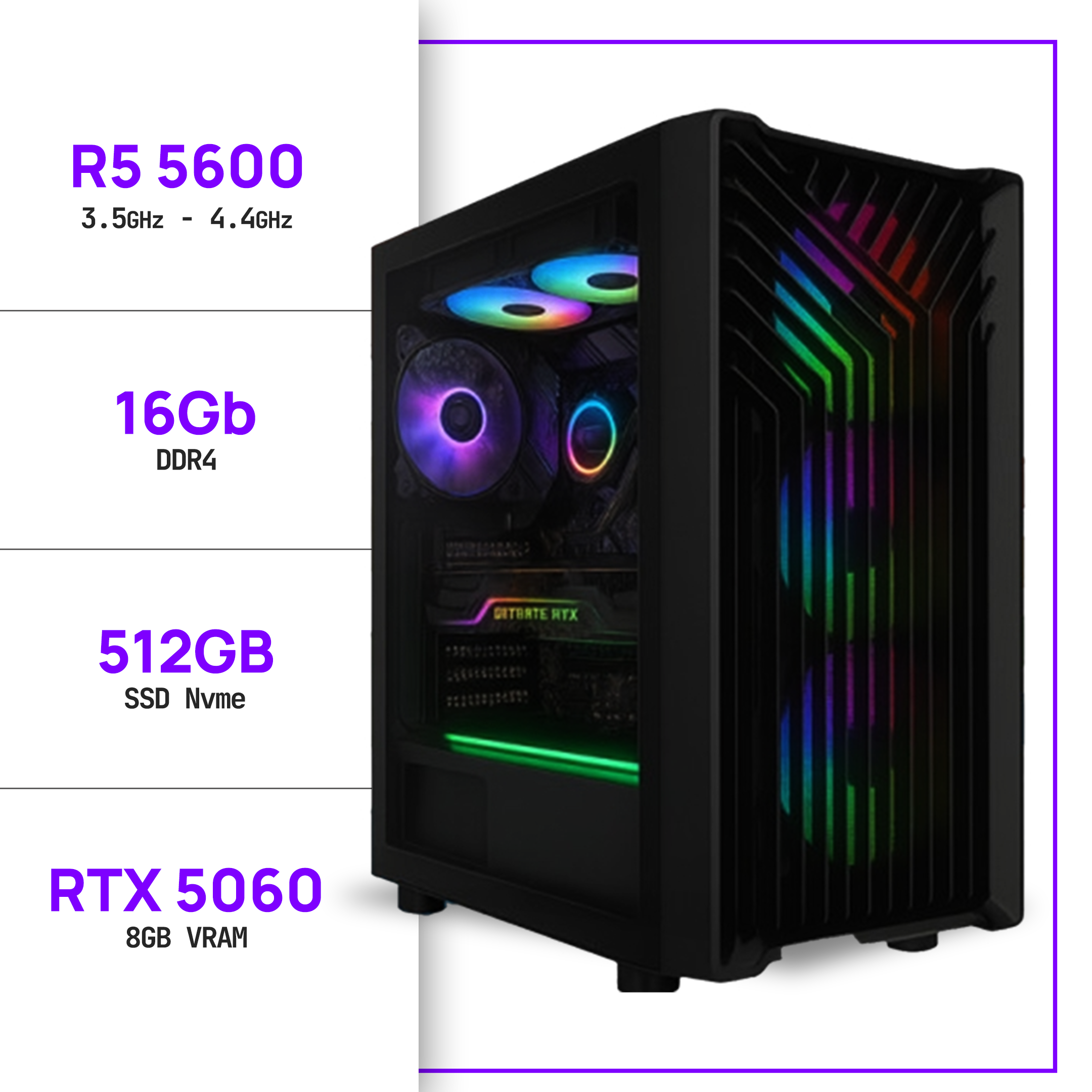 PC GAMER RYZEN 5 5600 - RTX 5060 8GB