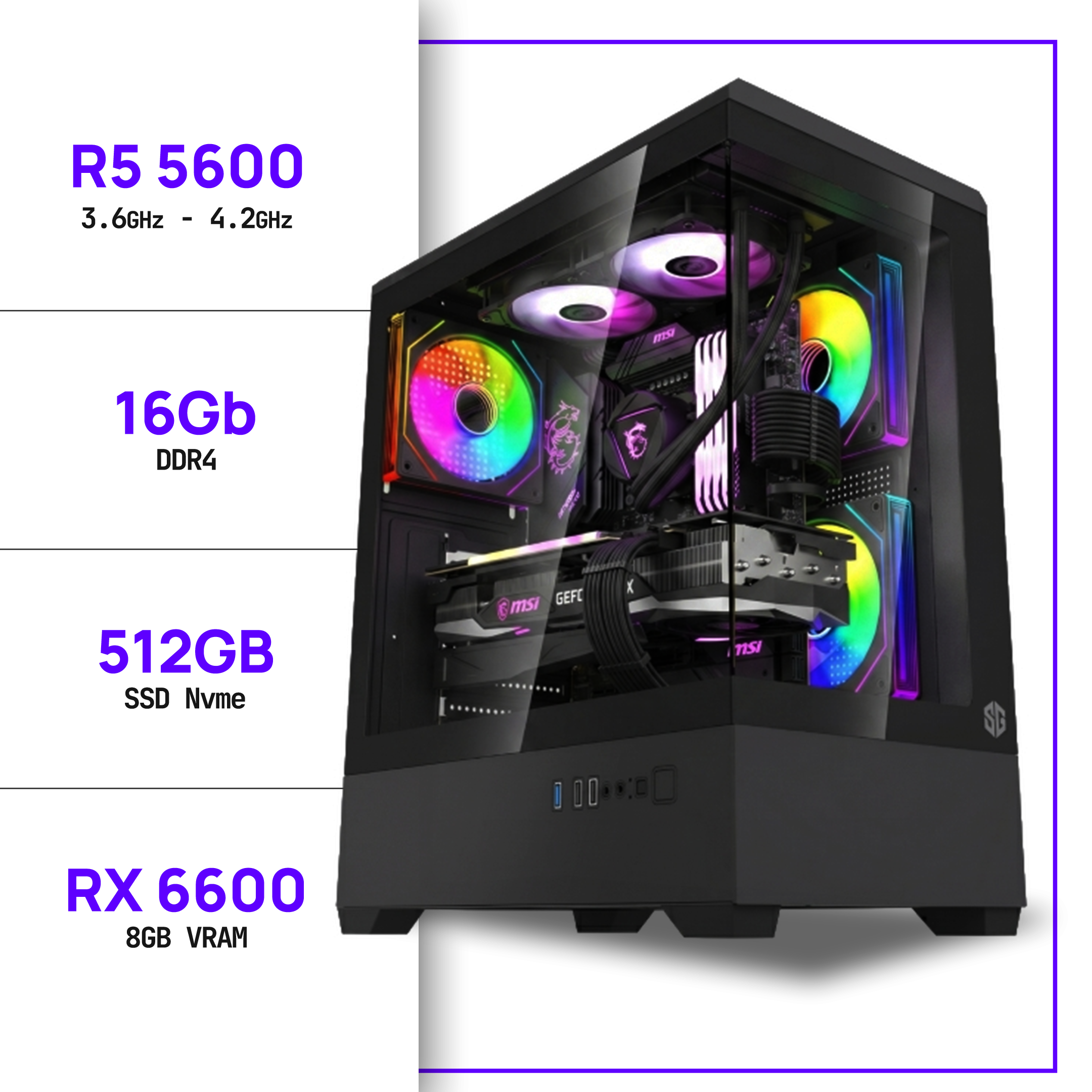 PC GAMER Ryzen 5 5600X - RX 6600 8GB