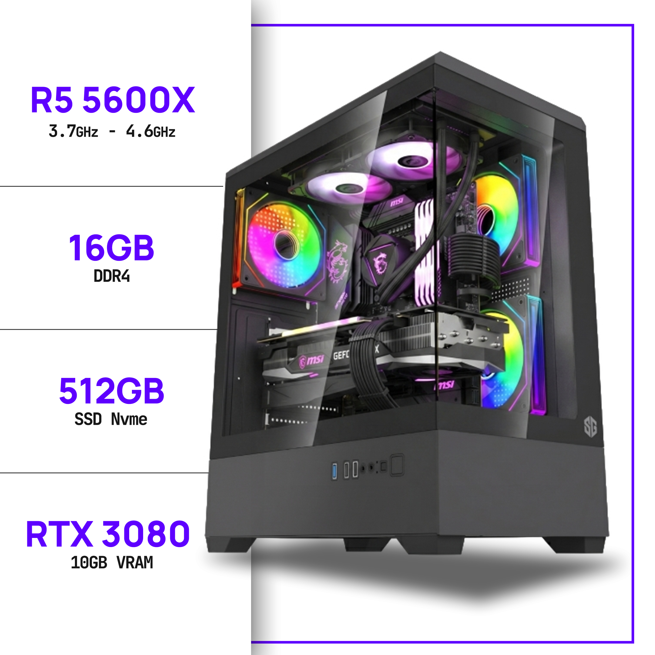 PC Gamer Ryzen 5 5600X - RTX 3080 10GB