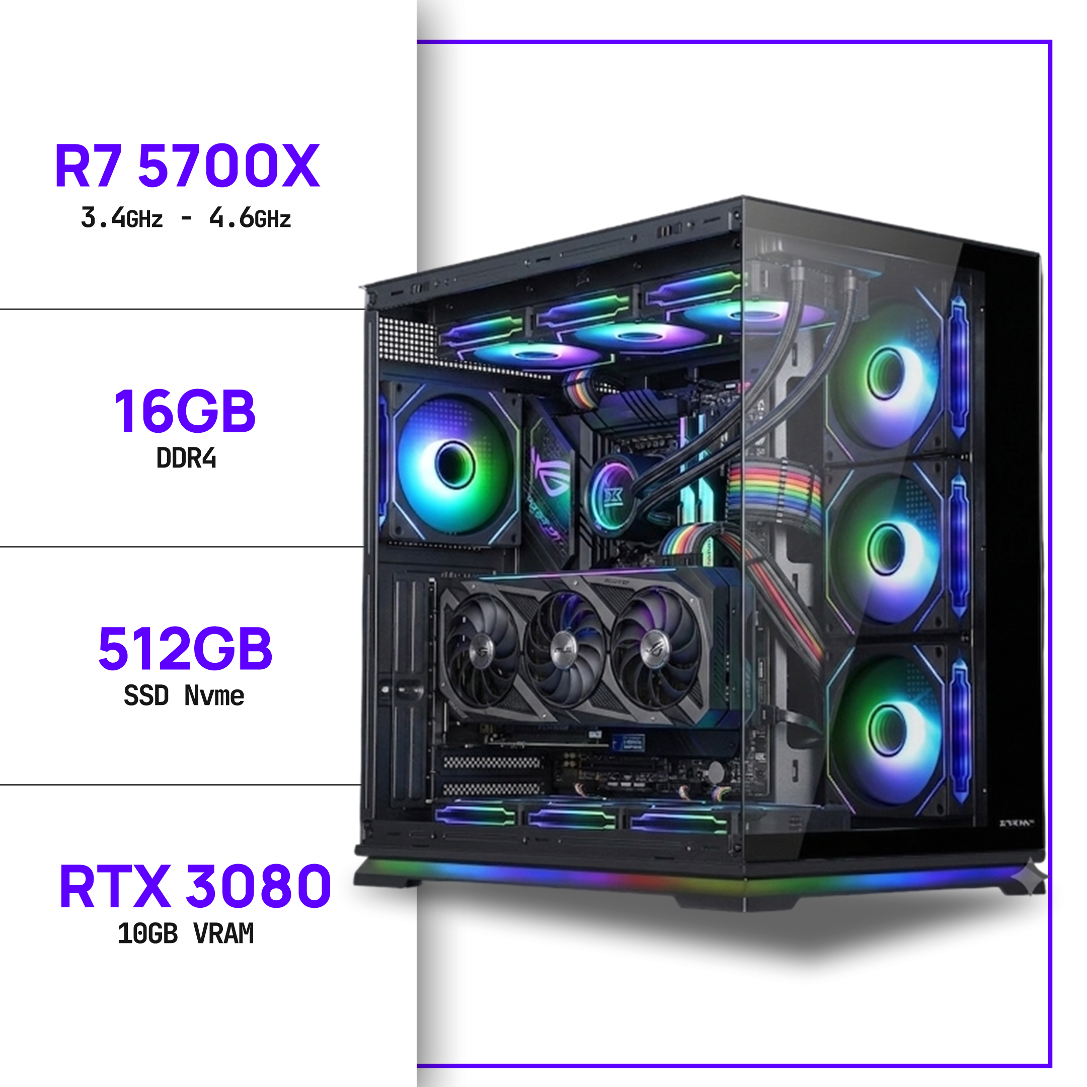 PC Gamer Ryzen 7 5700X - RTX 3080 10GB