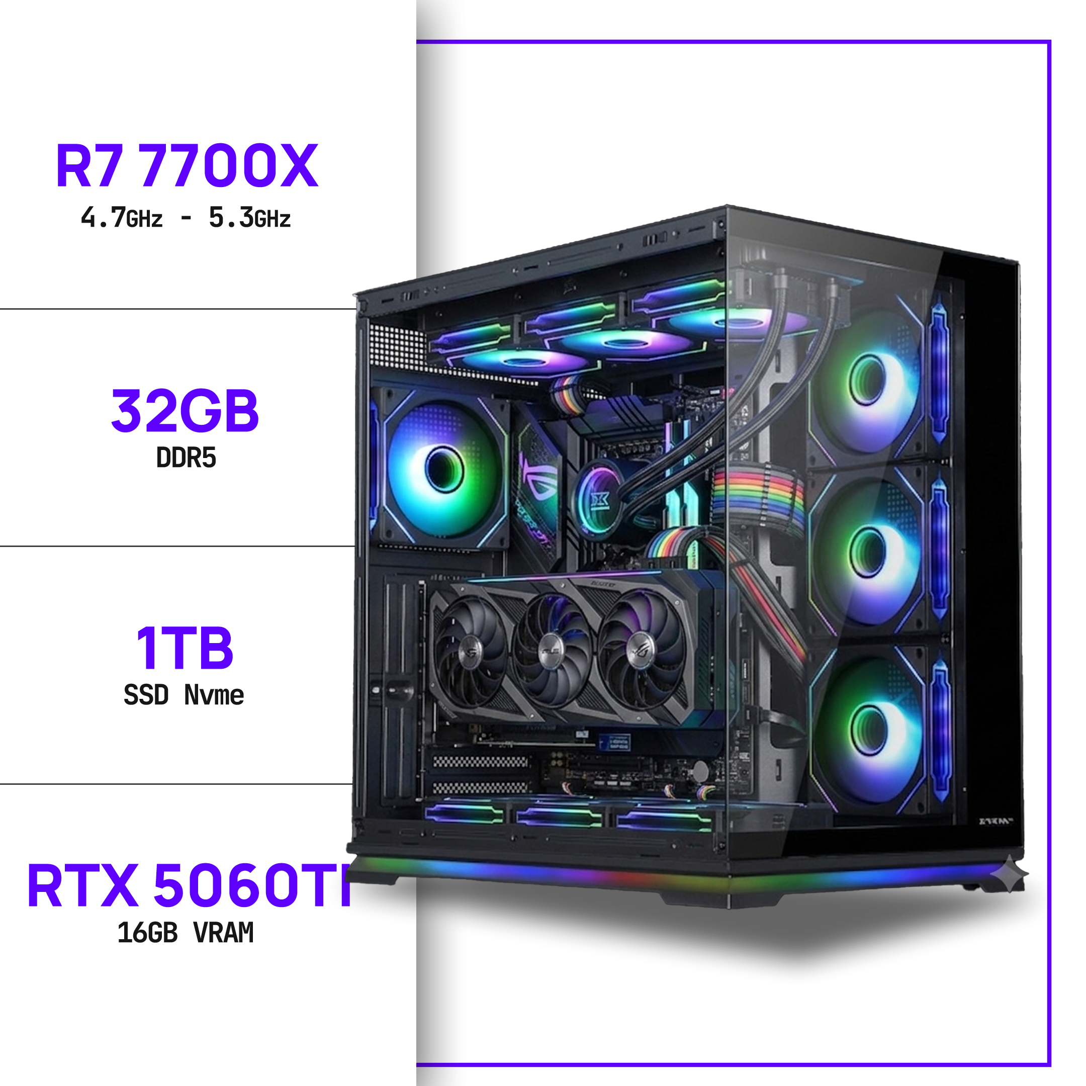 PC Gamer R7 7700X - RTX 5060TI 16GB