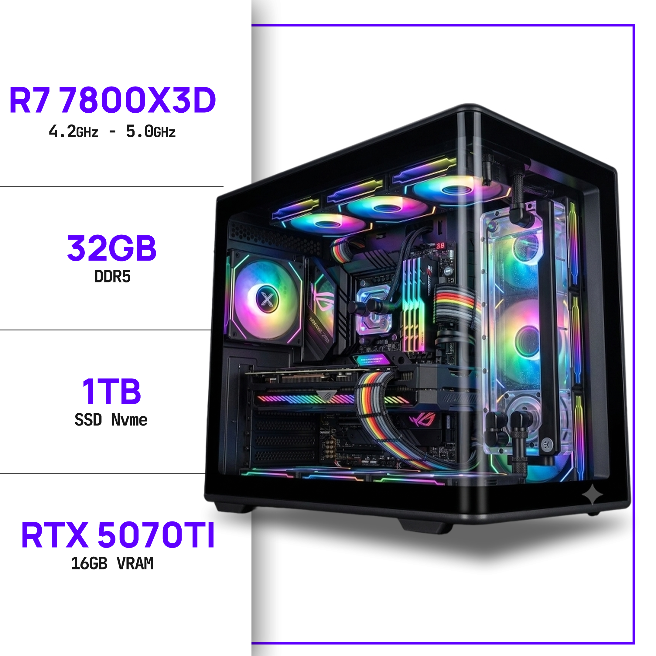 PC Gamer R7 7800X3D - RTX 5070TI 16GB