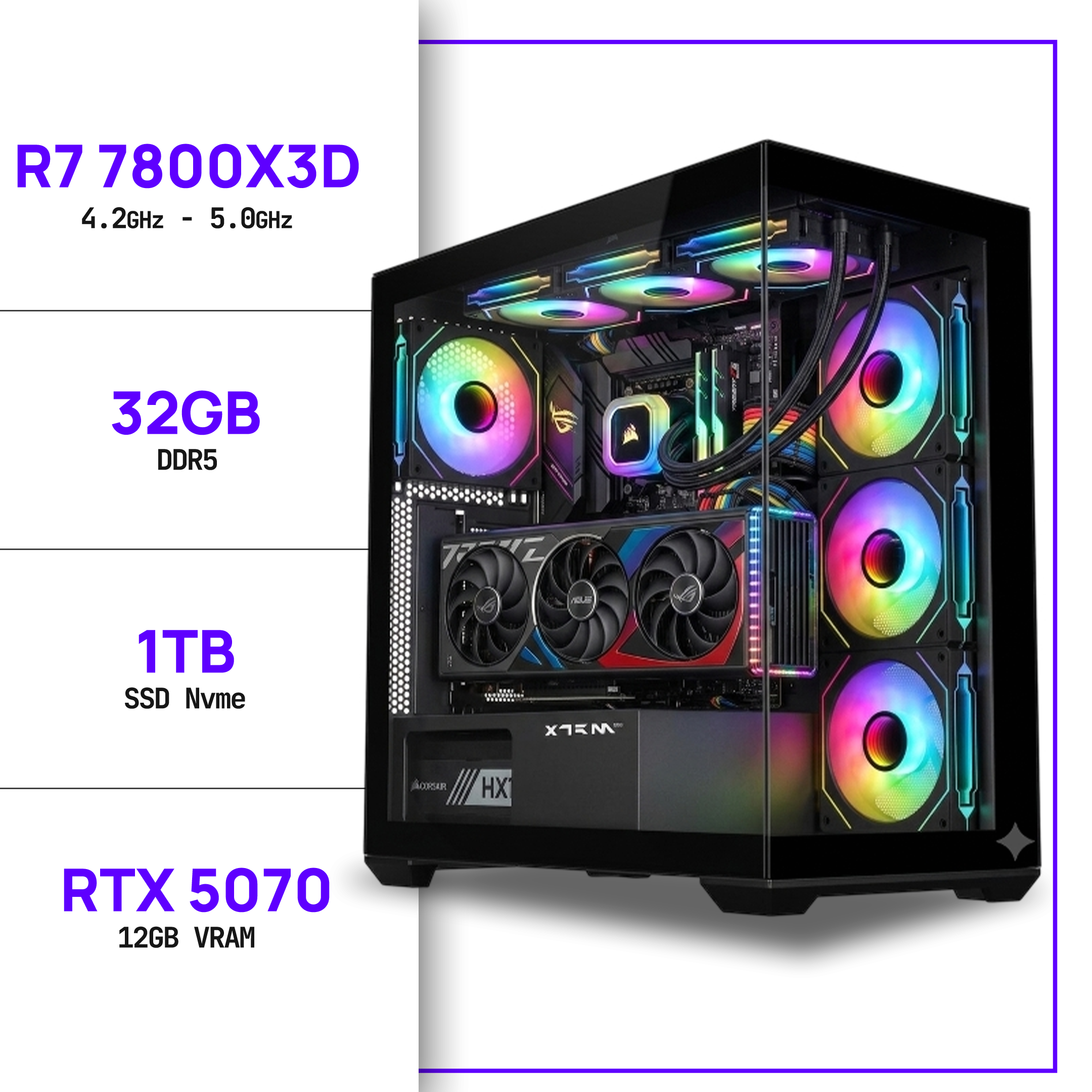 PC Gamer R7 7800X3D - RTX 5070 12GB
